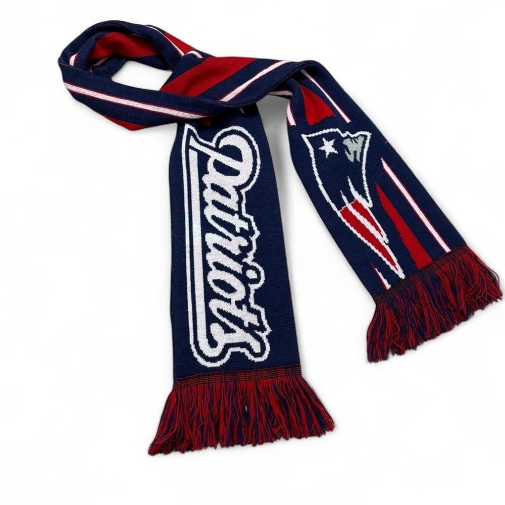 NEW ENGLAND PATRIOTS SCARF REVERSIBLE KNIT Blockette gorcorp Sports Fan NFL